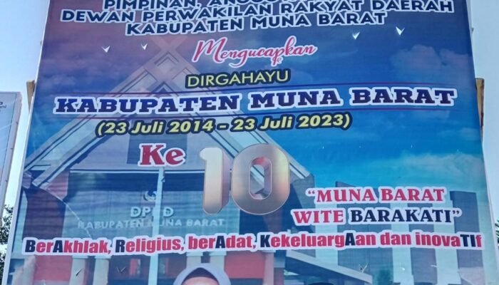 HUT Muna Barat ke-X Dewan Masih Gunakan Tagline Zaman Dr Bahri, Bukan Tagline Era La Ode Butolo