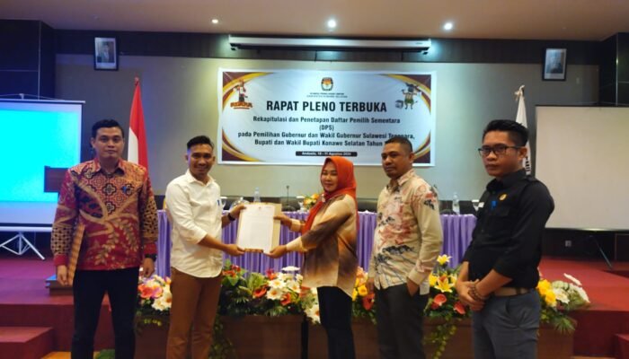 KPU Konawe Selatan Plenokan DPS, Diproyeksi 223.233 Pemilih di Pilkada 2024