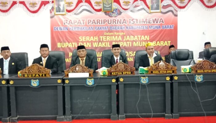 DPRD Muna Barat Gelar Paripurna Penyampaian Visi Misi dan Sertijab Bupati Muna Barat