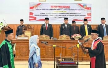 Hj Yuli Yati Resmi Dilantik Wakil Ketua I DPRD Konsel PAW dari Ronald Rante Alang