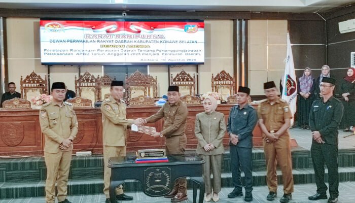 Pemda Konsel Bersama DPRD Sepakati Raperda Pertanggungjawaban Pelaksanaan APBD 2025 Ditetapkan Menjadi Perda