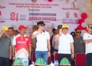 Buka Porseni HUT RI ke-81 di Moramo Utara, Bupati Irham Launching Bantuan Pangan untuk 1.256 Penerima