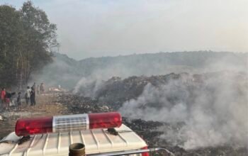 Damkarmat Berhasil Jinakan Kebakaran Lahan di TPA Desa Laikaaha Konawe Selatan